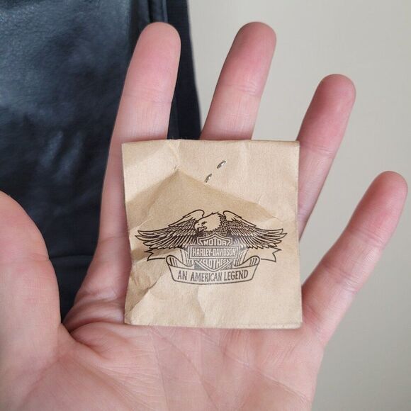 Harley Davidson Vintage 90s Leather Textile Pants High Rise Black Size 38/10 - Picture 13 of 16